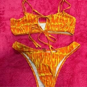 SHEIN Orange and Yellow Kids One Piece